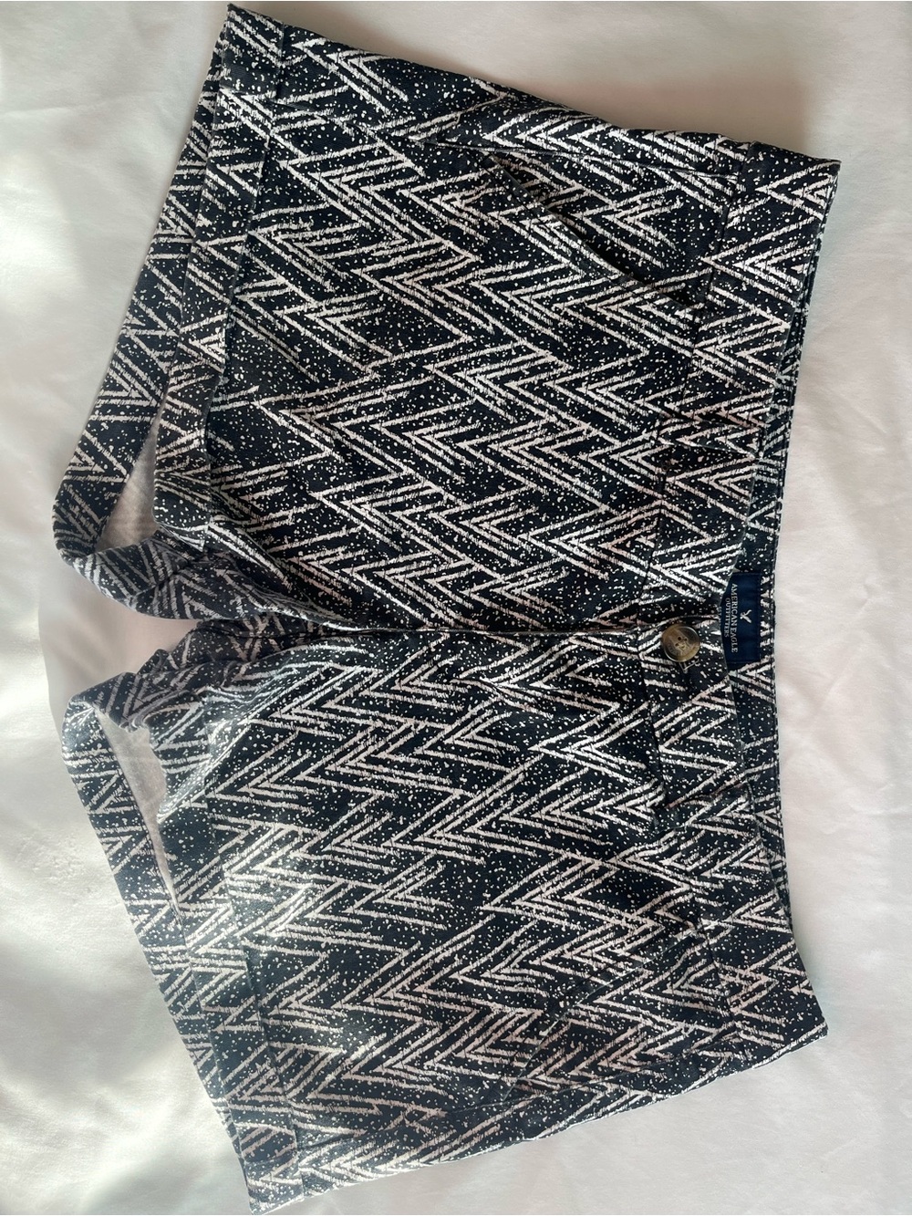 Black & White Zigzag Patterned Shorts